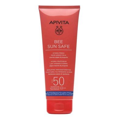 Сонцезахисне молочко для обличчя та тіла Apivita Bee Sun Safe Hydra Fresh Face & Body Milk SPF 50 200 мл - основне фото